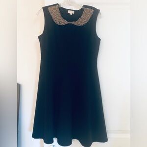 Maison Jules Black Dress with Gold Embellished Collar